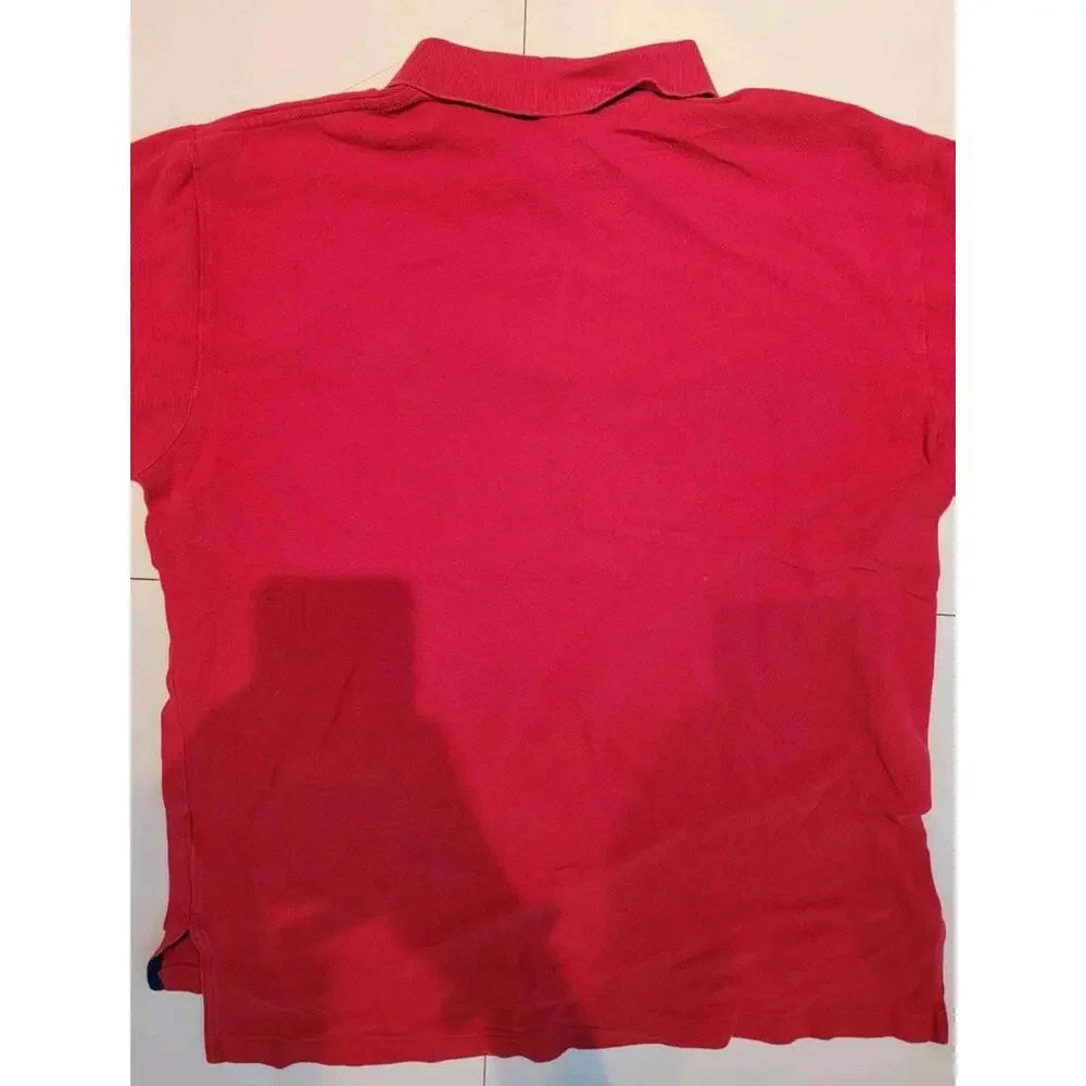 Polo Ralph Lauren Red Short Sleeve Polo Shirt Multiple Pony Riders Logo Large